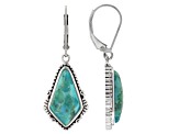 Blue Turquoise Sterling Silver Dangle Earrings