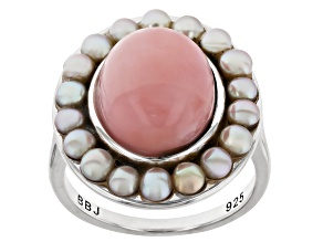 Pink Peruvian Opal Sterling Silver Ring