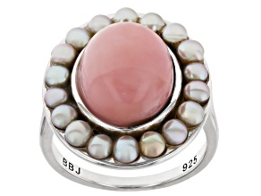 Pink Opal Sterling Silver Ring