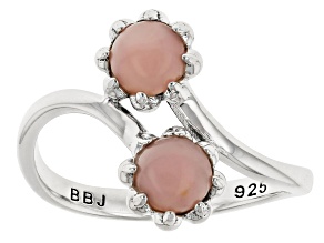 Pink Peruvian Opal Sterling Silver Bypass Ring