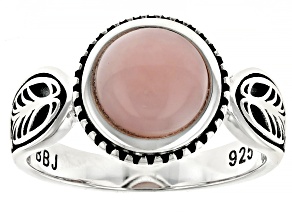 Pink Opal Sterling Silver Solitaire Ring