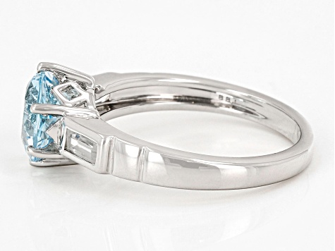 Sky Blue Topaz Rhodium Over Sterling Silver Ring 2.16ctw