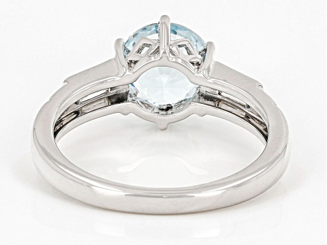 Sky Blue Topaz Rhodium Over Sterling Silver Ring 2.16ctw