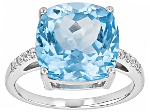 Glacier Topaz™ Rhodium Over Sterling Silver Ring 7.44ctw