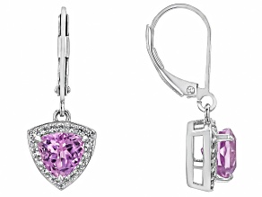 Pink Kunzite Rhodium Over Sterling Silver Earrings 3.44ctw