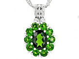 Chrome Diopside Rhodium Over Sterling Silver Pendant With Chain 2.04ctw