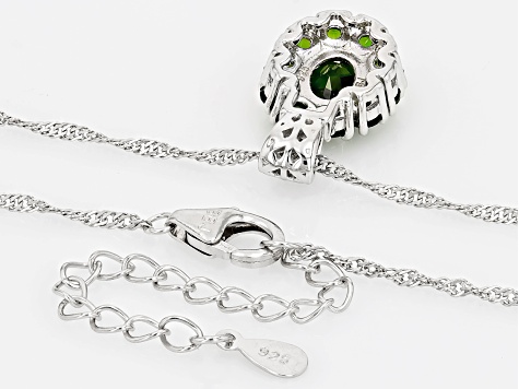 Chrome Diopside Rhodium Over Sterling Silver Pendant With Chain 2.04ctw