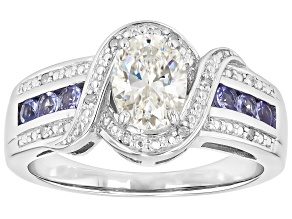 Strontium Titanate Rhodium Over Sterling Silver Ring 1.20ctw