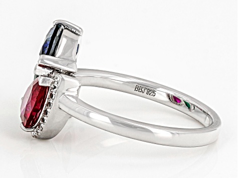 Red Lab Created Ruby Rhodium Over Sterling Silver Ring 2.02ctw