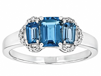 Picture of London Blue Topaz Rhodium Over Sterling Silver Ring 1.85ctw