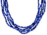 Blue Kyanite Rhodium Over Sterling Silver Beaded Necklace