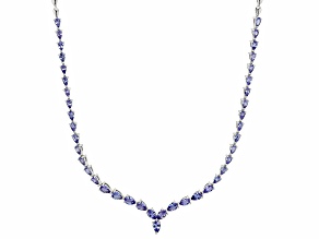 Blue Tanzanite Rhodium Over Sterling Silver Necklace 8.73ctw