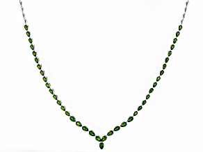 Green Chrome Diopside Rhodium Over Sterling Silver Necklace 9.99ctw