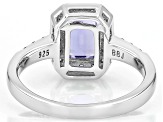 Blue Tanzanite Rhodium Over Sterling Silver Ring 1.74ctw