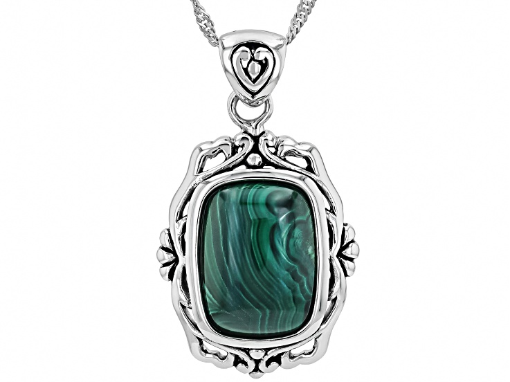 Square Malachite Necklace popular 925 Mixed Chains