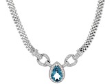 London Blue Topaz Rhodium Over Sterling Silver Necklace 3.76ctw