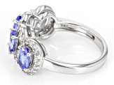 Blue Tanzanite Rhodium Over Sterling Silver Ring 2.79ctw