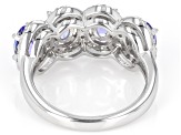 Blue Tanzanite Rhodium Over Sterling Silver Ring 2.79ctw