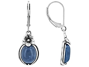 Blue Opal Sterling Silver Dangle Earrings