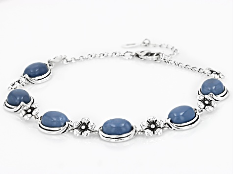 Blue Opal Sterling Silver Bracelet