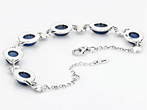 Blue Opal Sterling Silver Bracelet