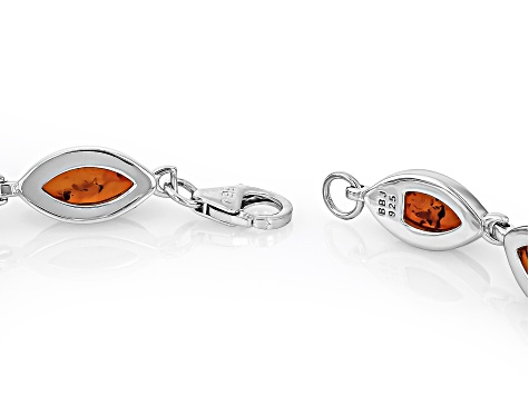 Amber Rhodium Over Sterling Silver Bracelet