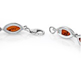 Amber Rhodium Over Sterling Silver Bracelet