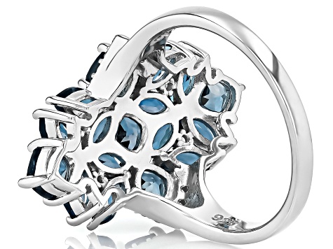 London Blue Topaz Rhodium Over Sterling Silver Ring 3.48ctw