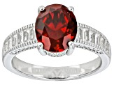 Red Lab Created Ruby Rhodium Over Sterling Silver Ring 3.66ctw
