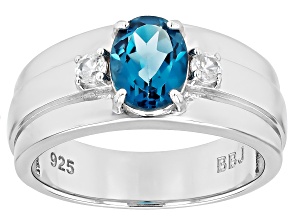 London Blue Topaz Rhodium Over Sterling Silver Ring 1.47ctw