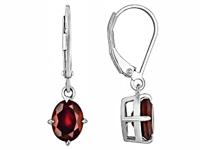 Hessonite Garnet Rhodium Over Sterling Silver Dangle Earrings 2.60ctw