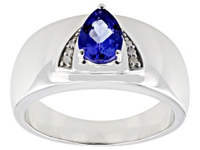 Tanzanite Rhodium Over Sterling Silver Ring 0.63ctw