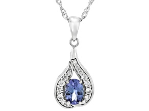 Ocean Tanzanite Rhodium Over Silver Pendant With Chain 0.92ctw