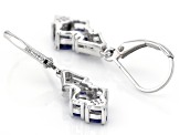 Blue Tanzanite Rhodium Over Sterling Silver Dangle Earrings 1.16ctw