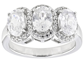 White Zircon Rhodium Over Sterling Silver Ring 3.61ctw