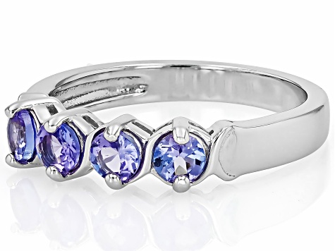 Sz 8 JTV BLUEBERRY TANZANITE/ ZIRCON 925 outlet STERLING SPLIT SHANK RING j4-i5