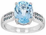 Sky Blue Topaz Rhodium Over Sterling Silver Ring 3.34ctw