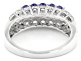 Blue Tanzanite Rhodium Over Sterling Silver Ring 1.01ctw