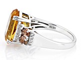 Yellow Citrine Rhodium Over Silver Ring 5.23ctw
