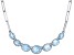 Sky Blue Glacier Topaz Rhodium Over Sterling Silver Paper Clip Necklace 6.93ctw