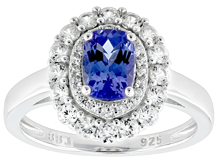 1,3 Carat Tanzanite from Africa White Topaz Ring 925 Silver Size 7 / 55 hotsell / 17,5