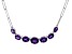Purple Amethyst Rhodium Over Sterling Silver Paper Clip Necklace 5.54ctw
