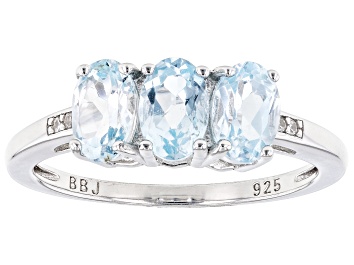 Picture of Sky Blue Topaz Rhodium Over Sterling Silver 3-Stone Ring 1.41ctw