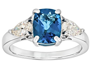 London Blue Topaz Rhodium Over Sterling Silver Ring 3.29ctw