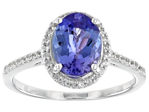 Blue Tanzanite Rhodium Over Sterling Silver Ring 1.74ctw