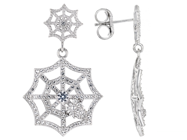 White Lab Created Sapphire Rhodium Over Sterling Silver