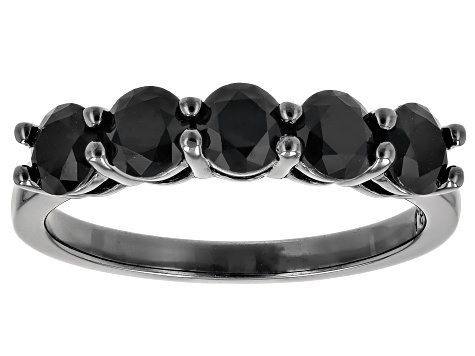 ラブ&ヘイト　ドロップリング　♯13 SV925×CZ Madeira Citrine, Black Rhodium Over Sterling Silver 5-Stone