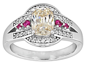 White Lab Created Strontium Titanate Rhodium Over Silver Ring 1.75ctw