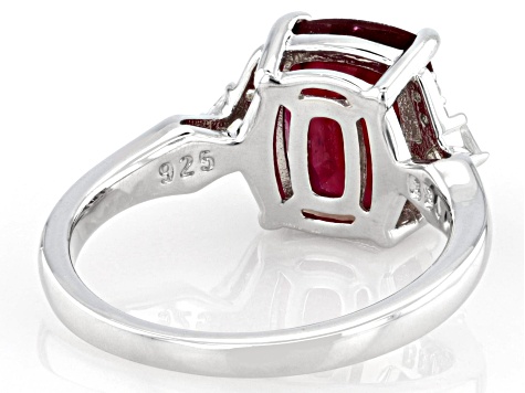 Red Mahaleo Ruby Rhodium Over Sterling Silver Ring 3.44ctw