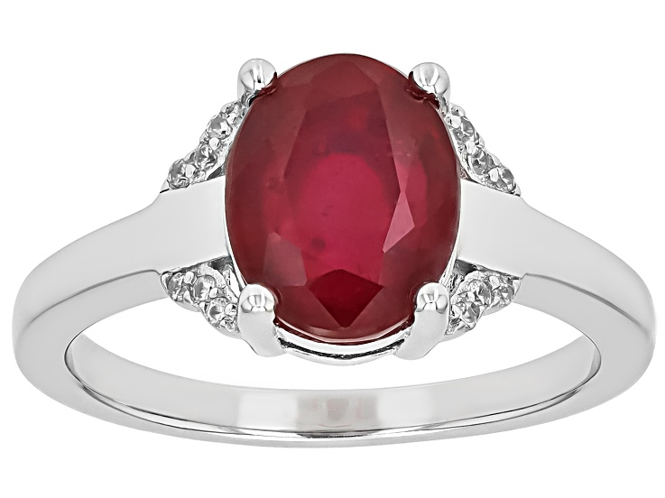 Red Mahaleo® Ruby Rhodium Over Sterling Silver Ring 3.07ctw